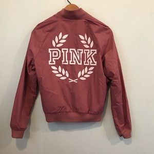 VS PINK BOMBER JACKET W/ PINK BEANIE SIZE XS